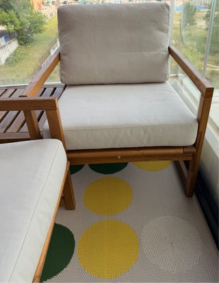 Conjunto de exterior 2 Sillones Madera + Mesa