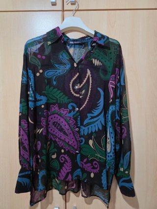 Camicia Zara trasparente fantasia