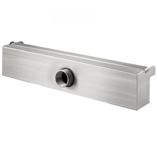 Fuente decorativa de cascada de acero inoxidable de 30 cm x 11.4 cm x 7.9 cm para estanque de jardín, interiores y exteriores