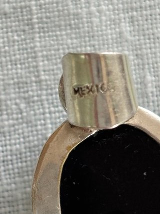 Colgante de Obsidiana Negra- Plata de ley - Mexico