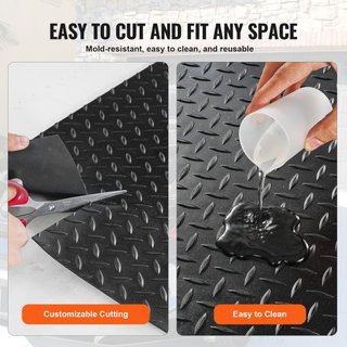 Rollo de Suelo de Goma con Patrón de Diamante, 3 mm x 4 ft x 10 ft, Alfombra para Garaje, Rollo de Goma SBR para Garaje, Fácil de Limpiar, Alfombra de Goma con Patrón de Diamante para Debajo de Co...