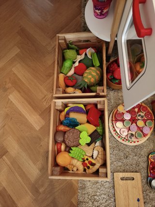 Cocina de juguete de madera con accesorios