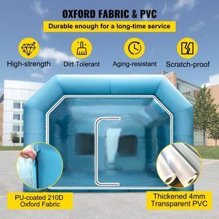 Tienda Inflable 999.2 x 498.5 x 399.3 cm Tienda Inflable de Spray Tienda Inflable para Pintura Cabina de Pintura para Autos Gran Estación de Trabajo Tela Oxford 210D Con 2 Ventiladores