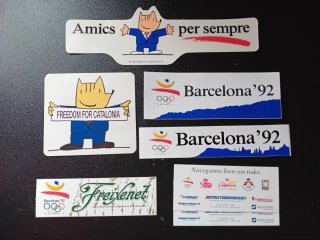 Lote Pegatinas Barcelona '92, Cobi y Freixenet