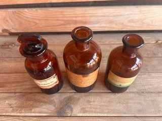 3 Frascos Farmacia Antiguos