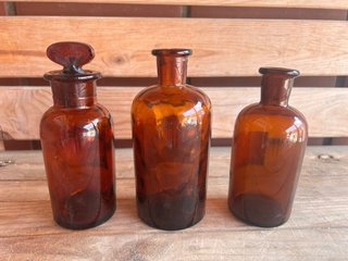 3 Frascos Farmacia Antiguos