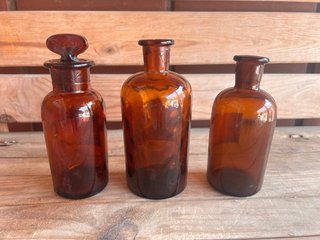 3 Frascos Farmacia Antiguos