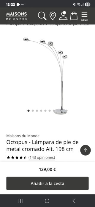 Lámpara de pie moderna plateada