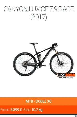 Canyon Lux CF Bicicleta Montaña