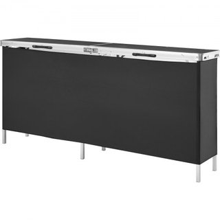 Mesa Podio Portátil para Feria, 1980 x 385 x 880 mm, Mostrador de Exhibición, Stand de Feria con Pared, Mesa de Promoción Plegable para Retail con Estante de Almacenamiento y Bolsa de Transporte