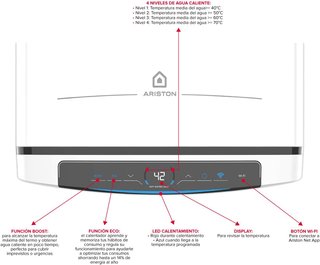 Ariston termo eléctrico ahorro wifi inteligente