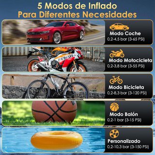 - HOVVIDA compresor portátil inflador ruedas coc
