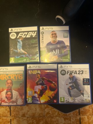 Lote 5 Juegos PS5: FC 24, FIFA 22, 23, NBA 2K23, Far Cry 6 Yara Edition