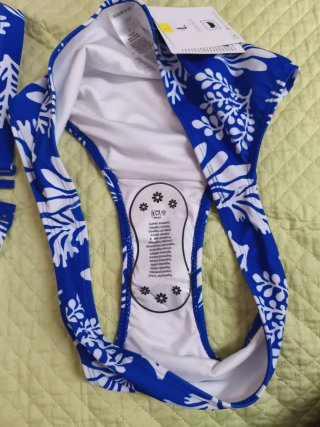 Costume a due pezzi Janina blu e bianco taglia L