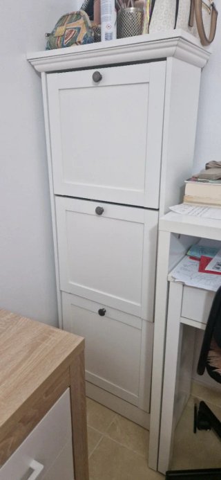 Zapatero blanco de madera
