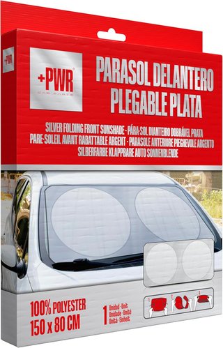Parasol plegable protección interior coche plata