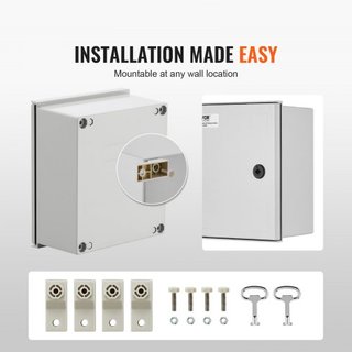 Caja de Fibra de Vidrio NEMA, 30x25x14 cm Caja Eléctrica NEMA 4X, Impermeable y a Prueba de Polvo IP66, Caja de Conexiones Eléctricas para Interiores/Exteriores, con Placa de Montaje