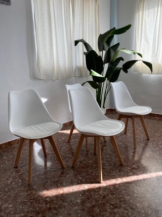 OFERTA!! Pack 6 Sillas Blancas Madera