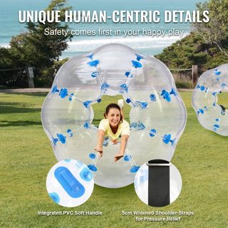 Bola Inflable de Choque 1-Pack, Bolas Zorb de Cuerpo Sumo de 4FT/1.2M para Adolescentes y Adultos, Bolas de Burbuja Humana de PVC de 0.8mm de Grosor para Juegos de Equipo al Aire Libre, Juguetes d...