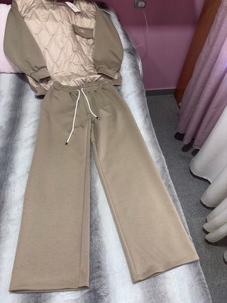 Conjunto beige/marrón talla única