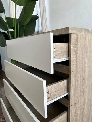 NUEVO Y OFERTA! Cómoda 4 cajones madera y blanco