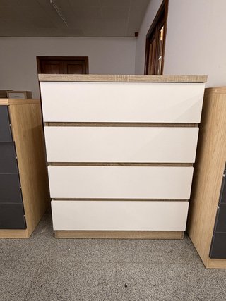 NUEVO Y OFERTA! Cómoda 4 cajones madera y blanco