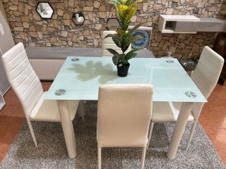 Juego Comedor Cristal 110cm + 4 Sillas