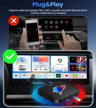 TIMEKNOW adaptador inalámbrico CarPlay BMW Android