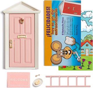 Puerta mágica Ratoncito Pérez madera rosa