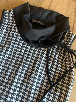 Vestito pied de poule nero e bianco taglia XL
