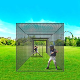 Red de Bateo de Béisbol, Red de Entrenamiento Profesional de Béisbol y Softbol, Red de Jaula de Lanzamiento Portátil para Práctica con Puerta y Bolsa de Transporte, Red de PE Enclosed de Alta Resi...