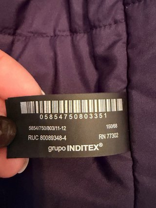 Abrigo niño gris talla 11-12