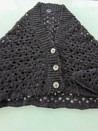 Poncho Desigual Lana Talla Única Negro
