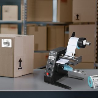 Dispensador Automático de Etiquetas, Ancho 0.6"-4.9"/15-125 mm, Longitud 0.1"-5.9"/3-150 mm, Máquina Separadora de Etiquetas Automática, Aplicador de Etiquetas con Velocidad Ajustable, Conteo Auto...