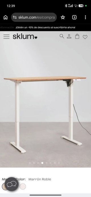 Mesa estudio elevable Marrón Roble 120 por 60.