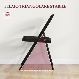 Juego de 6 Sillas Plegables con Efecto Lino y Asiento Acolchado, Sillas Plegables Portátiles de Acero, Silla Plegable para Interior para Casa, Oficina, Cocina, Eventos, Negro