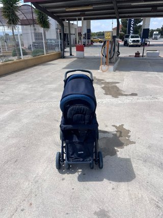 Carrito de bebé doble azul marino