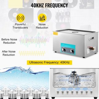 Limpiador ultrasónico de 30L Limpiador de joyas con calentador y temporizador para limpieza de joyas Control de perilla Gafas Anillos Dentaduras Instrumentos musicales