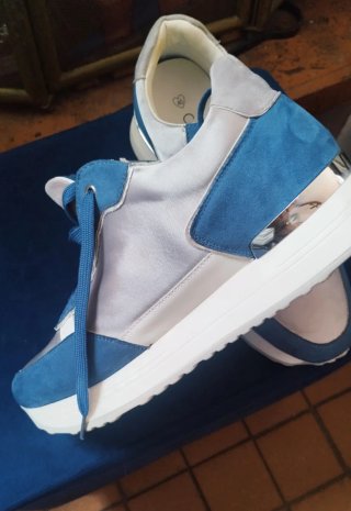 Sneakers Camomilla donna blu/bianche