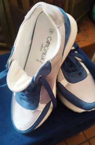 Sneakers Camomilla donna blu/bianche