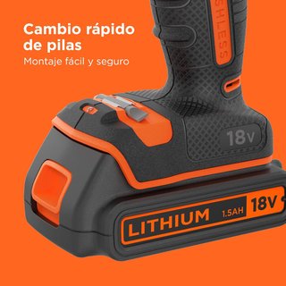 - BLACK+DECKER taladro percutor potente batería