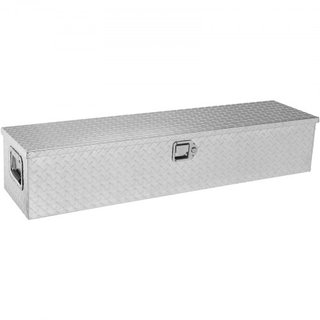 Caja de Herramientas de Aluminio de Alta Resistencia para Cama de Camión, Caja de Herramientas de Placa de Diamante con Mango Lateral y Llaves de Bloqueo, Caja Organizadora de Almacenamiento para ...