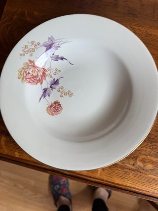 Antichi piatti di porcellana floreale
