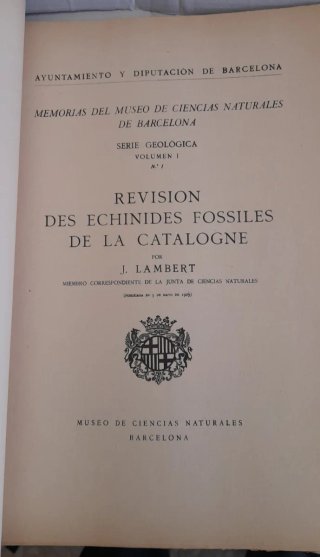 Revision echinides fossiles de la Catalogne (1925)