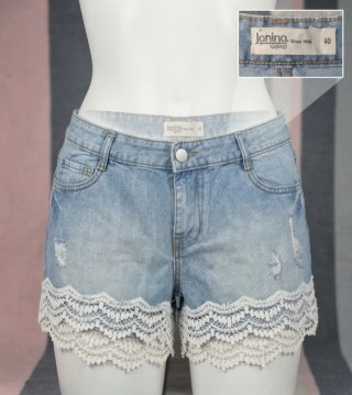 Shorts vaqueros Janina con encaje - Talla 40