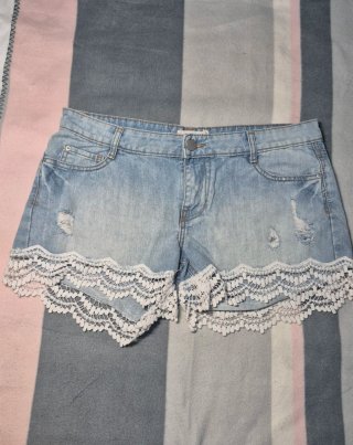 Shorts vaqueros Janina con encaje - Talla 40