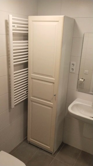 Armario baño 1 puerta blanco/beige