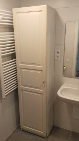 Armario baño 1 puerta blanco/beige
