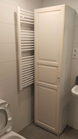 Armario baño 1 puerta blanco/beige