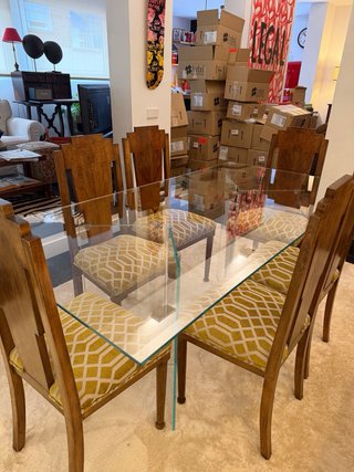 Mesa de comedor de cristal